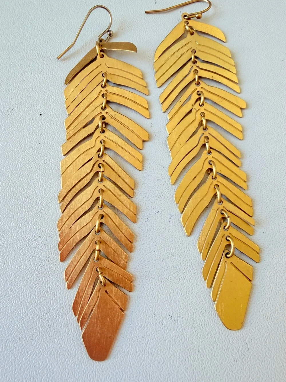Pamilla Love Fern 18k Gold Plated Brass Drop Pierced Earrings